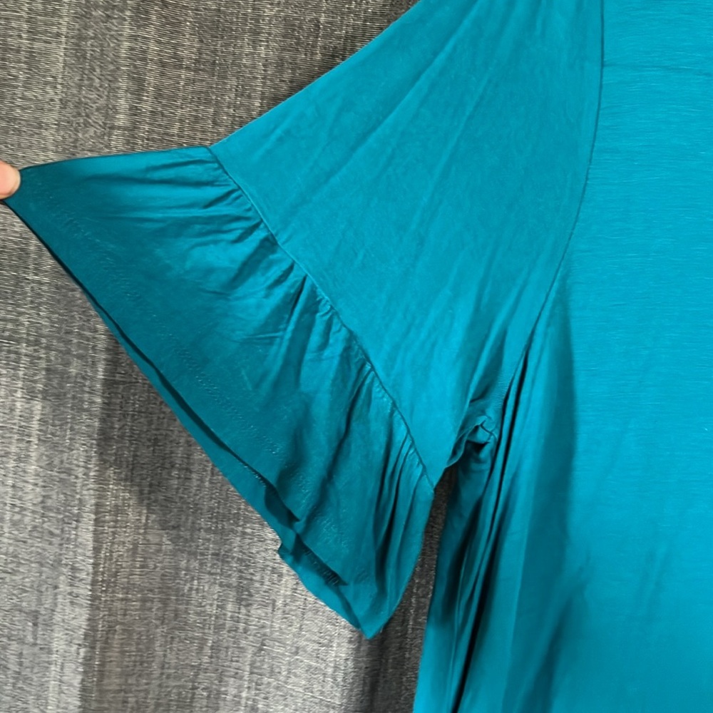 Philosophy blue short sleeve blouse with flared cuffs size XL - Picture 2 of 4